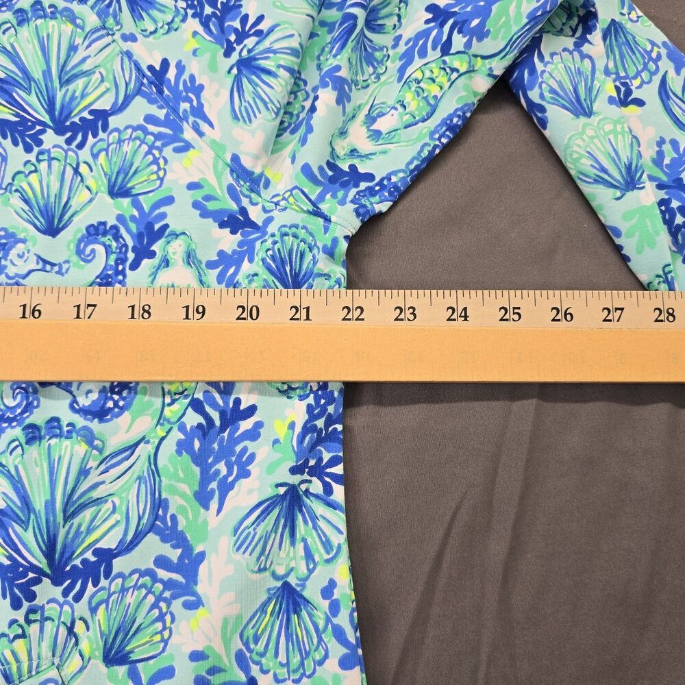 Lilly Pulitzer Skipper Popover UPF 50+ Seeing Double Sea Glass Aqua Size XL New - Picture 7 of 14